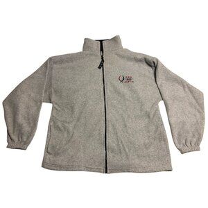 VTG USA Olympics Gray Full-Zip Fleece Jacket Made In USA Size L Warm & Cozy